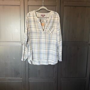 Johnston & Murphy Blue Plaid Shirt